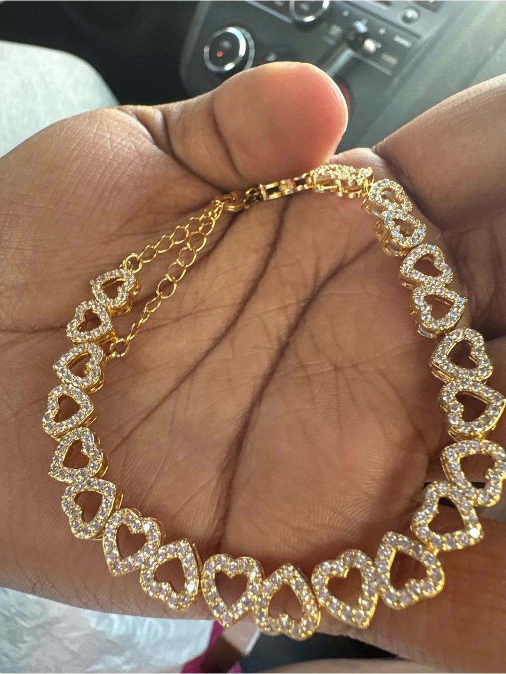 Black Label Gold Heart Pavé Bracelet